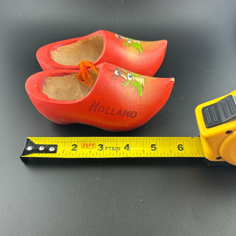 Vintage Dutch Wooden Clog Lot Hand Painted Souvenir Miniature Sabots,Home Decor - Picture 3 of 12